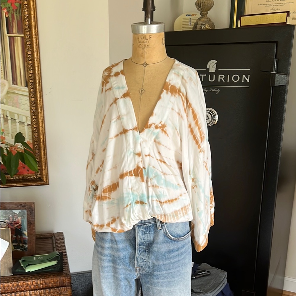 Young fabulous and broke Tie-Dye V-Neck Women's Top